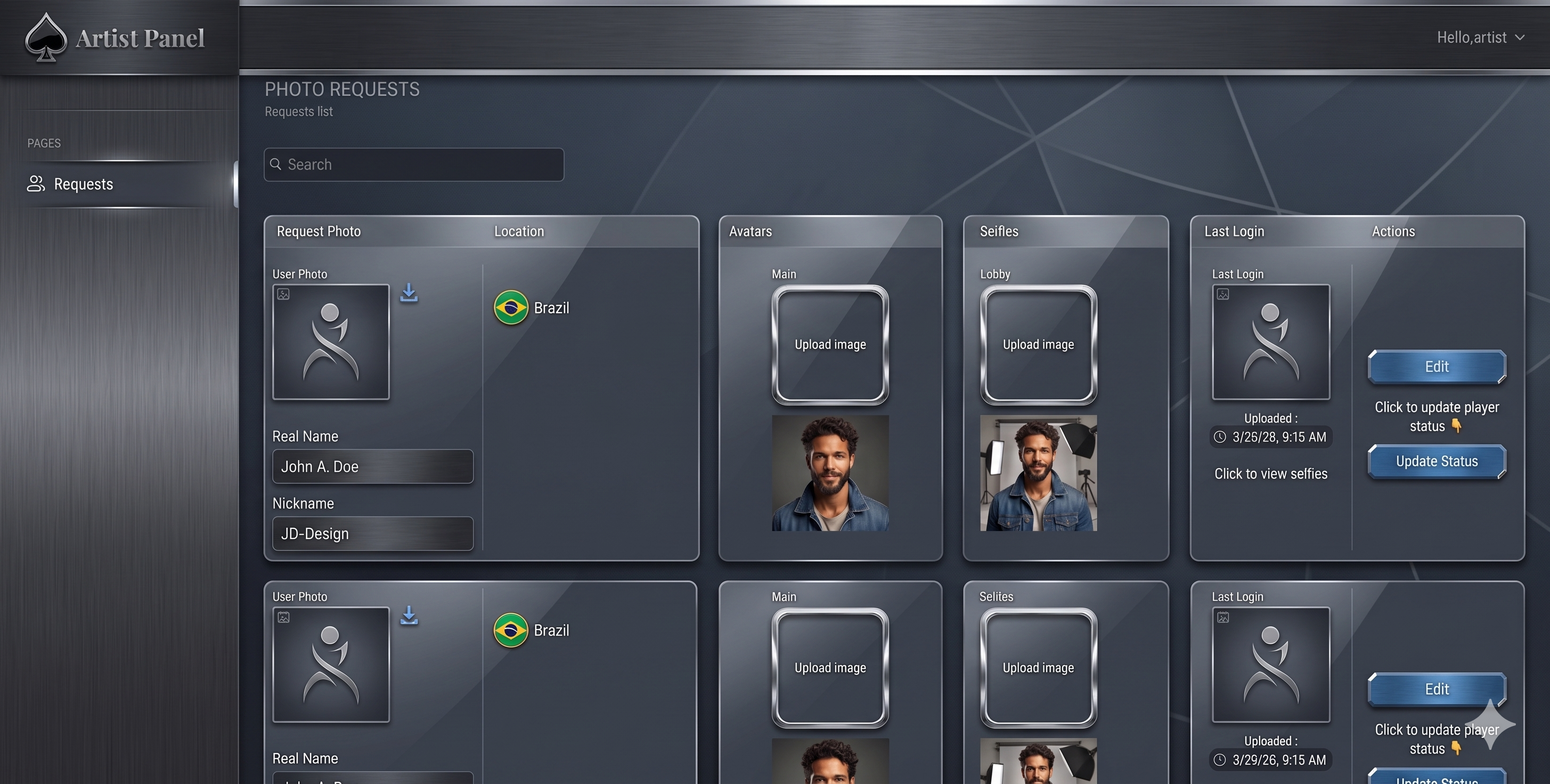 Artist Control Panel